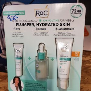 RoC Hydrate Plump Hyaluronic Serum + Moisturizer SPF 30 +Eye Cream Bundle Pack
