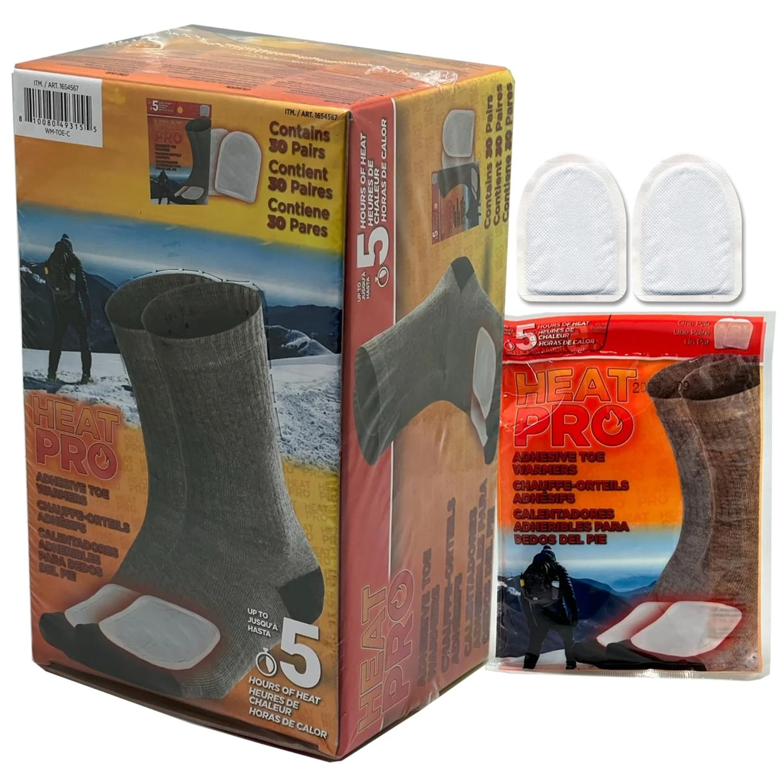 NEW 30 Pairs Box Heat Pro Adhesive Toe Warmers 5 Hours of Heat - Image 3