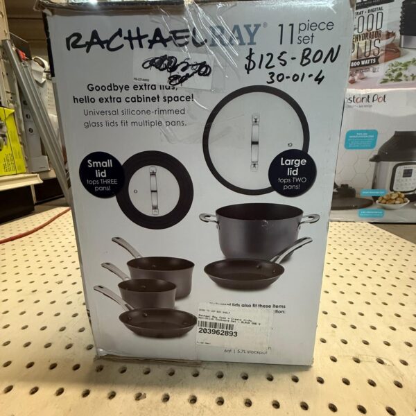 Rachael Ray Cook + Create 11 Piece Hard Anodized Nonstick Cookware Set,