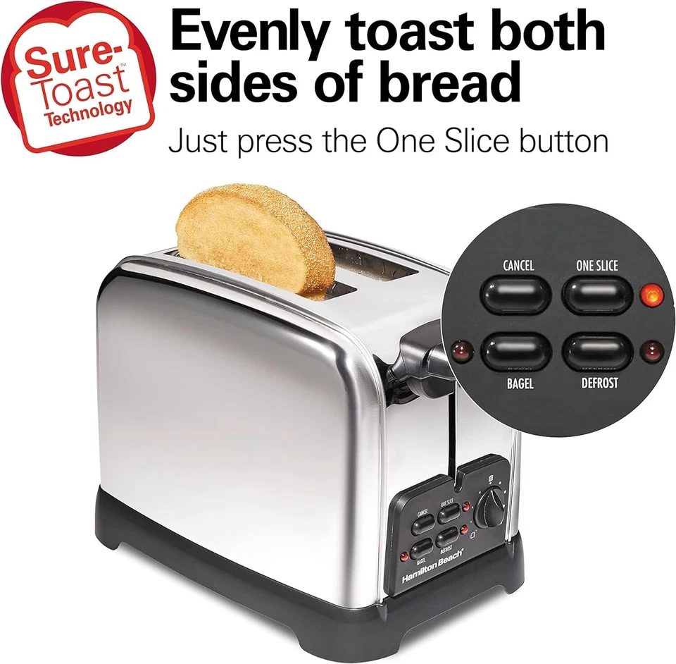 Hamilton Beach Classic 2 Slice Toaster, model 22782 - Image 3