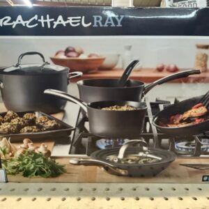 Rachael Ray Cook + Create 11 Piece Hard Anodized Nonstick Cookware Set,