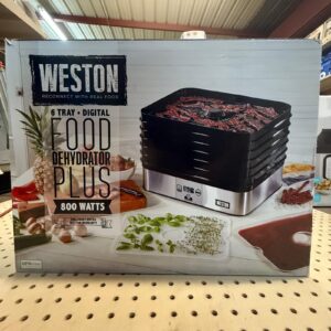Weston 6 Tray Electric Food Dehydrator Machine with Digital Timer, Adjustable Thermostat