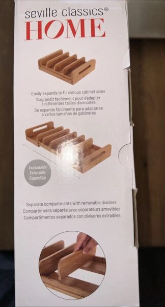 Seville Classics Home Expandable Bamboo Brown Cabinet And Pantry Organizer - Image 4
