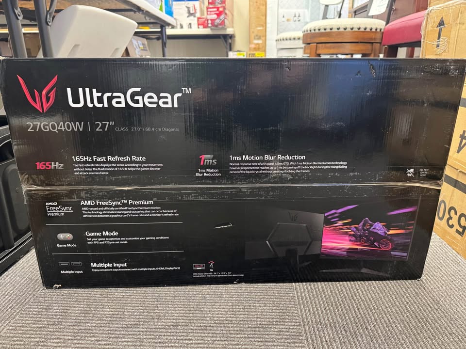 LG 27” UltraGear FHD 1ms 165Hz Gaming Monitor with AMD FreeSync™ Premium & Black Stabilizer