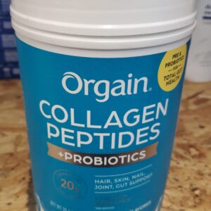 Orgain Collagen Peptides + Probiotics, Unflavored, 1.6 lbs