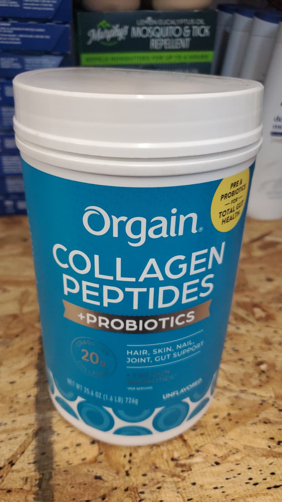 Orgain Collagen Peptides + Probiotics, Unflavored, 1.6 lbs