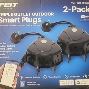 Feit Electric Triple Outlet Outdoor Smart Plugs 2-pack