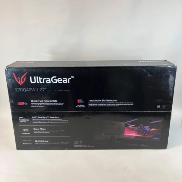 LG 27GQ40W-B 27” UltraGear FHD 1ms 165Hz Gaming Monitor with AMD FreeSync – (D450)