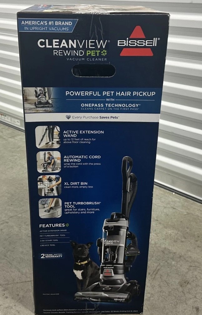 BISSELL CleanView Rewind Upright Bagless Vacuum with Automatic Cord Rewind & Active Wand