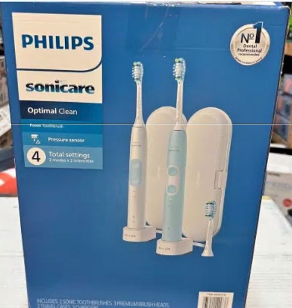 Philips Sonicare Optimal Clean Rechargeable Electric Toothbrush, 2-pack