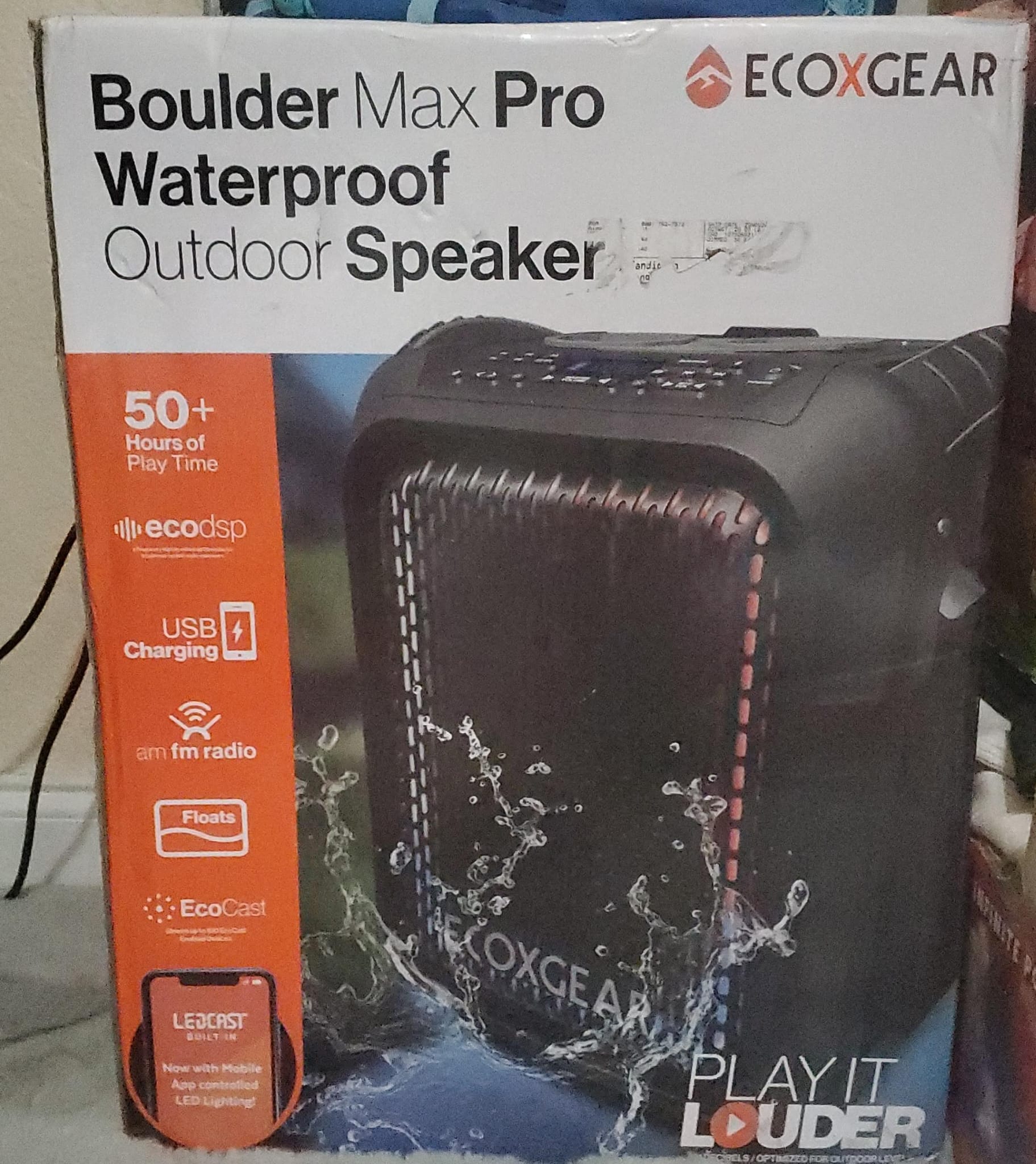 ecoxgear boulder max pro waterproof bluetooth speaker