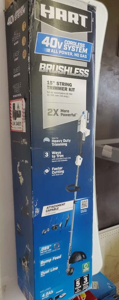 HART 40V Cordless Brushless 15-inch String Trimmer Kit