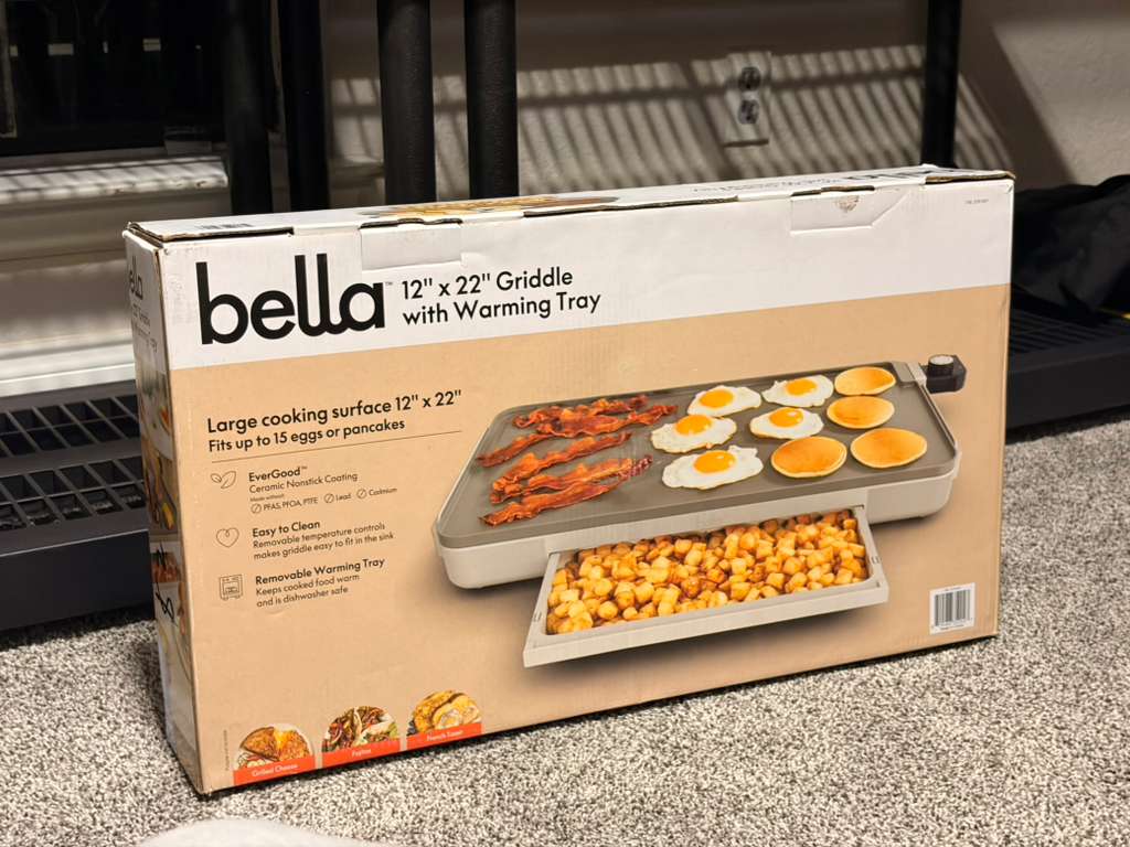 Beautiful XL Electric Griddle 12" x 22" - Non-Stick, White Icing by Drew Barrymore