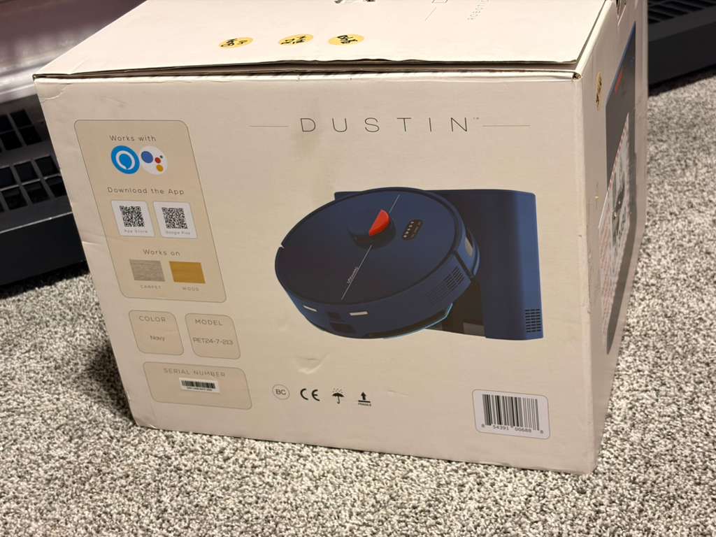 bObsweep Dustin Wi-Fi Connected Self-Emptying Robot Vacuum and Mop, Navy