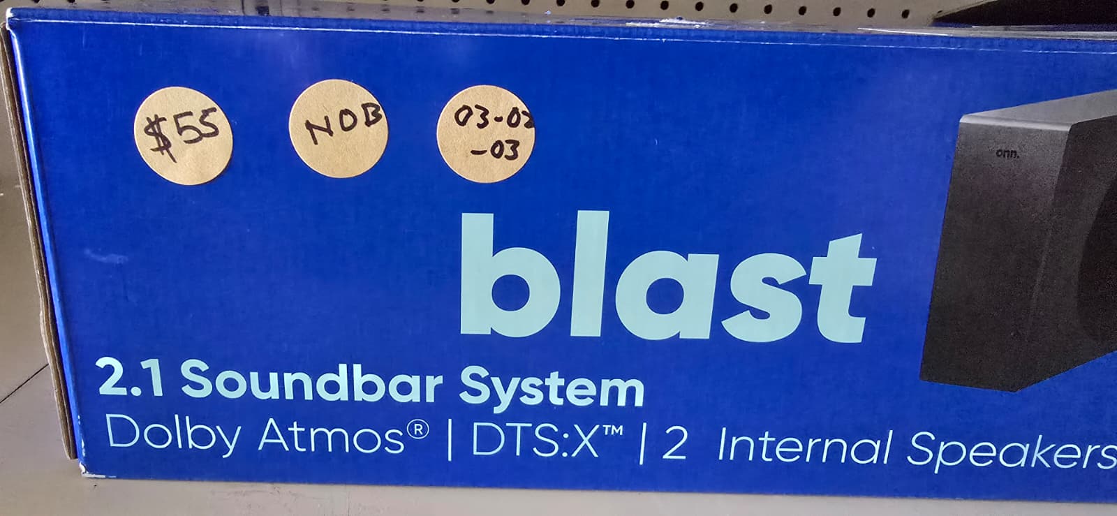 onn Bluetooth 2.1 Channel Soundbar System with Dolby Atmos,Black