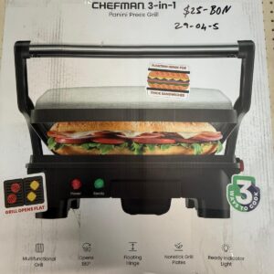 Chefman Panini Press Grill and Gourmet Sandwich Maker Non-Stick Coated Plates