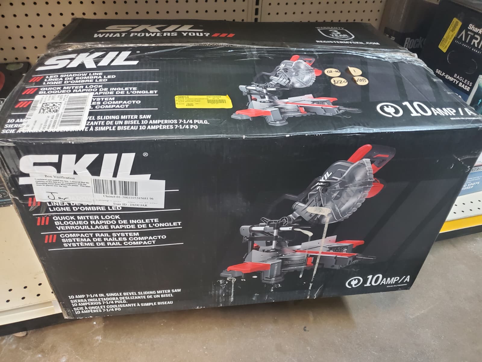 SKIL 10 Amp 7-14 Single Bevel Miter Saw with Compact Rail System & LED Shadow