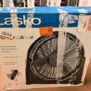 Lasko 20 in. 3 Speed Air Circulator Floor Fan for Home in Black with Wall Mount Option, Full Range