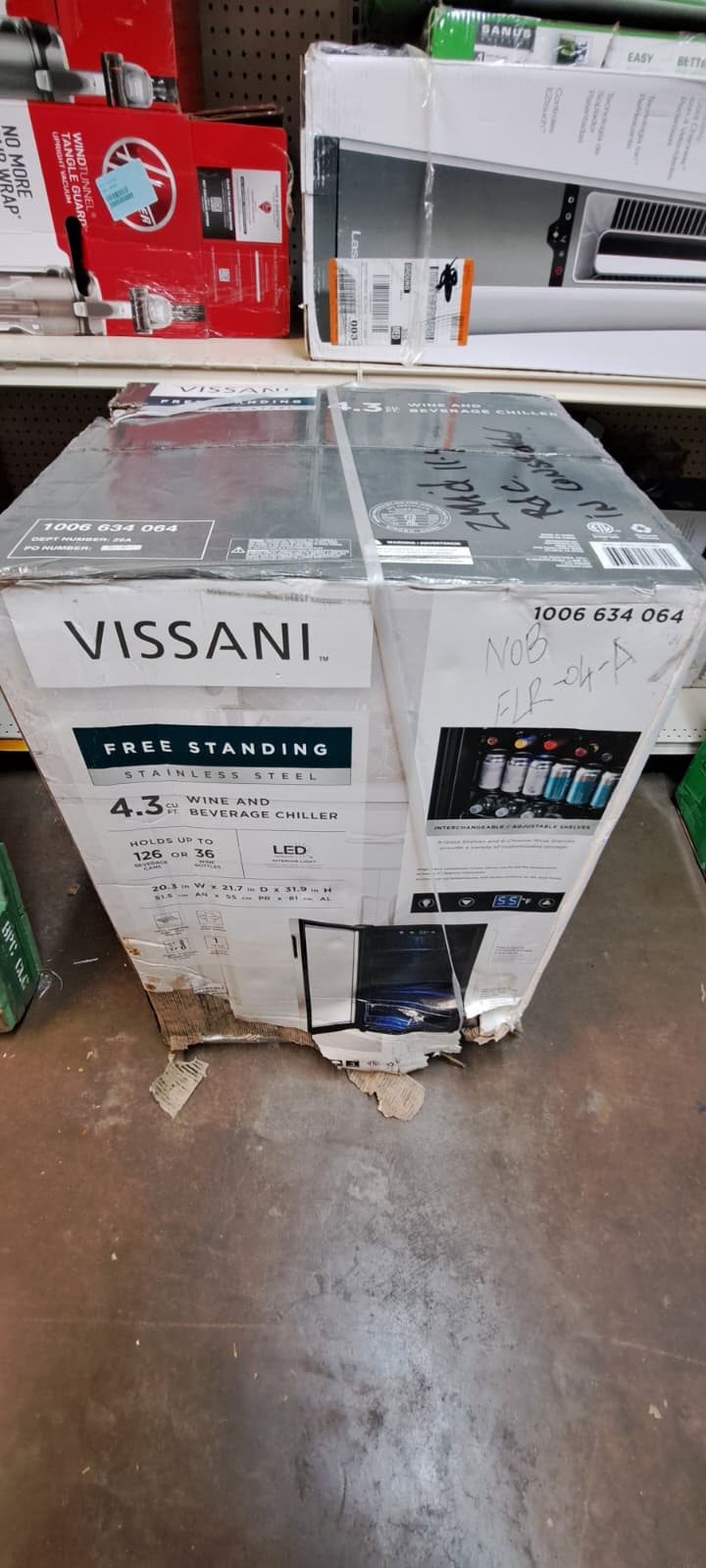 Vissani 4.3 Cu. ft. Wine and Beverage Cooler Free Standing Stainless Steel