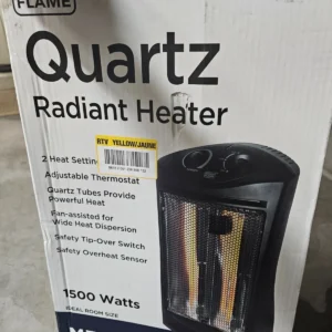 1500-Watt Black Electric Tower Quartz Infrared Space Heater with Thermostat