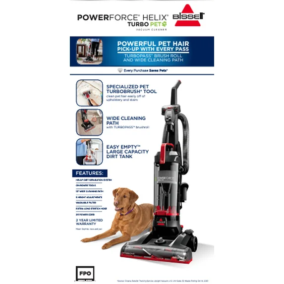 BISSELL PowerForce Helix Turbo Pet Upright Vacuum
