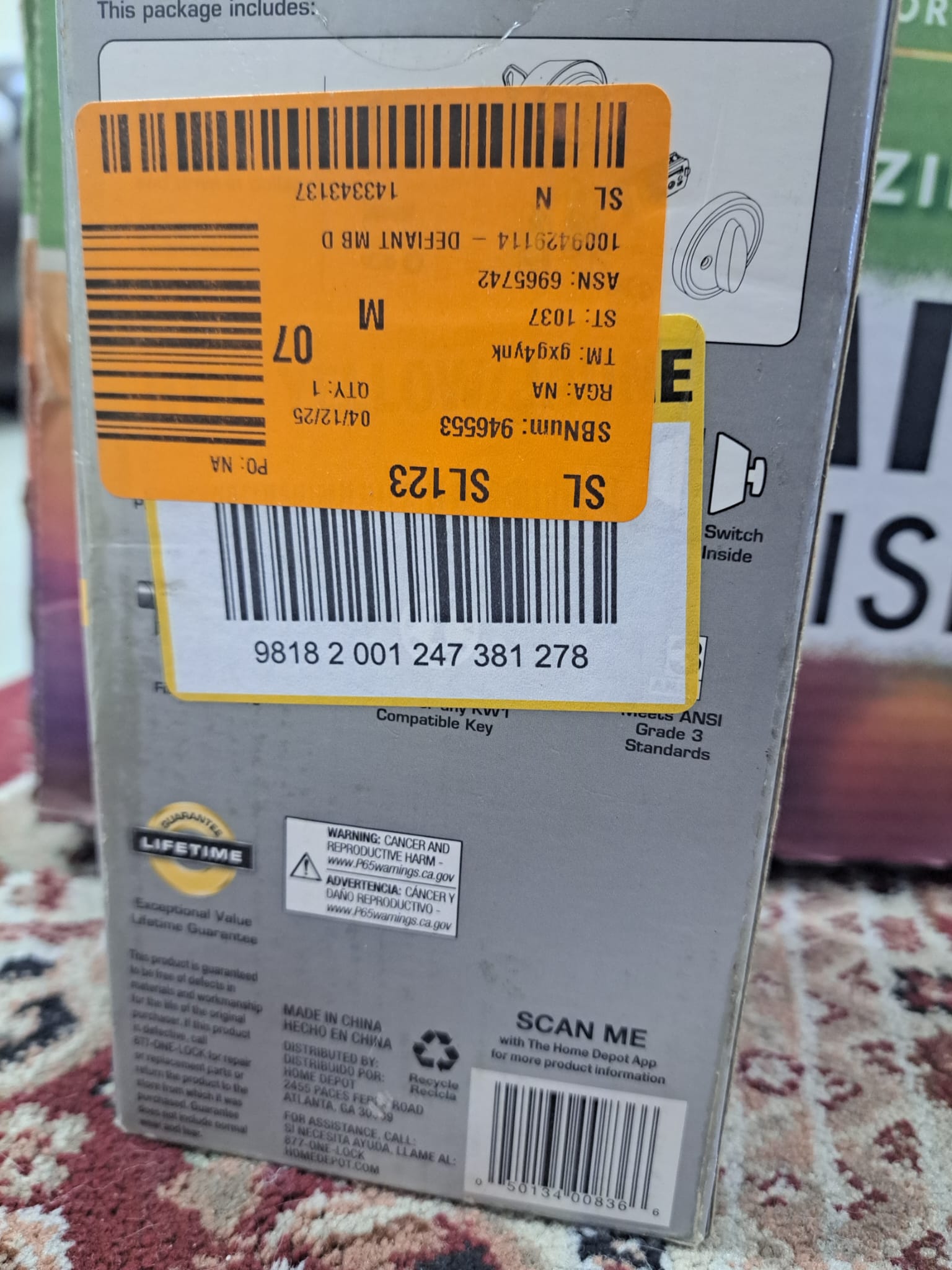 Defiant Single Cylinder Deadbolt lock - Image 3