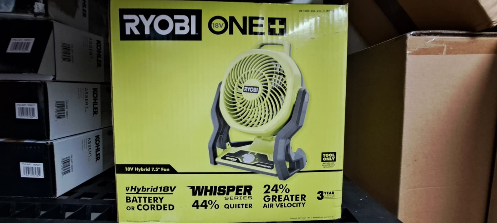 Ryobi ONE+ 18V Hybrid Whisper Series 7-1/2 in. Fan