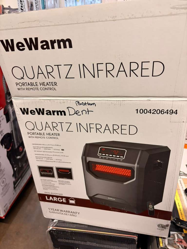 We Warm Electric 6 Element Infrared Space Heater Black Plastic