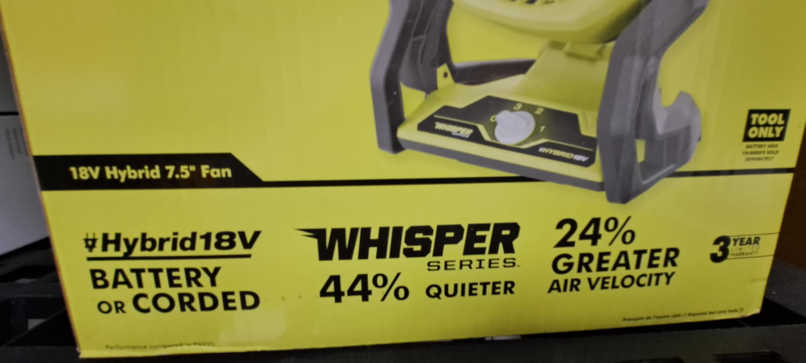 Ryobi ONE+ 18V Hybrid Whisper Series 7-1/2 in. Fan - Image 6