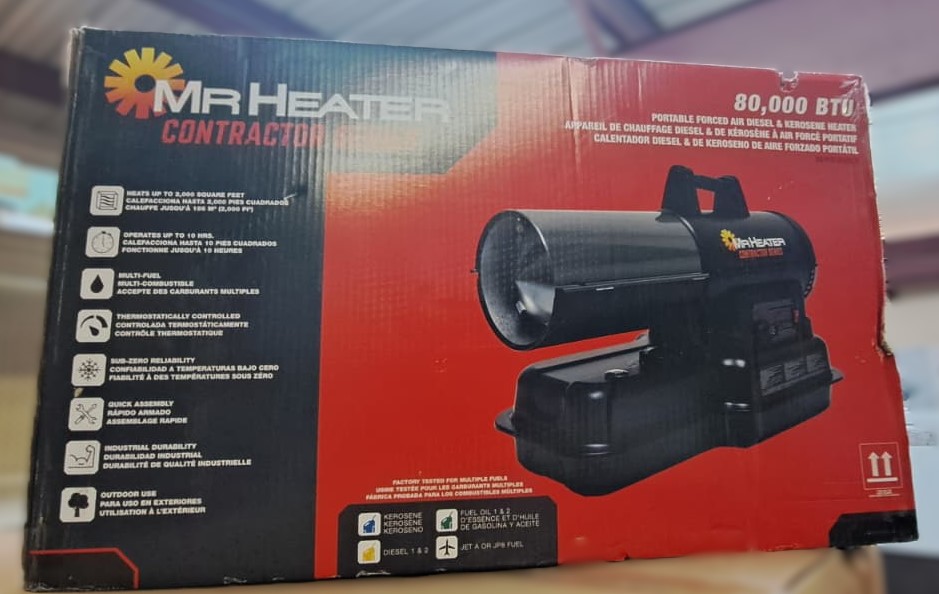 Contractor Series 140,000 BTU Black Forced Air Kerosene/Diesel Outdoor Space Heater with Thermostat