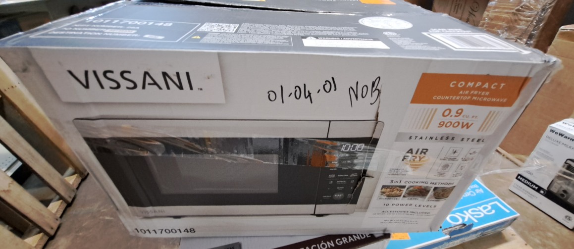 VISSANI 19 in. 0.9 cu. ft. 900-Watt Countertop Microwave Oven in Stainless Steel