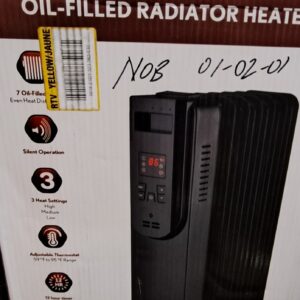 Konwin 1500-Watt Black Electric Oil-Filled Radiator Space Heater w/ Remote