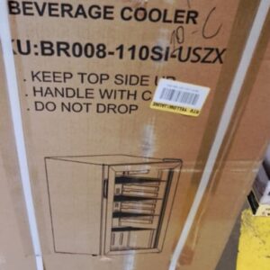 18 in. Single Zone-130 Can FreestandingUndercounter Beverage and Wine Cooler in Silver, LED Light, UV Protection