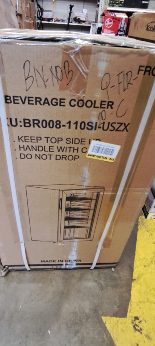 18 in. Single Zone-130 Can FreestandingUndercounter Beverage and Wine Cooler in Silver, LED Light, UV Protection