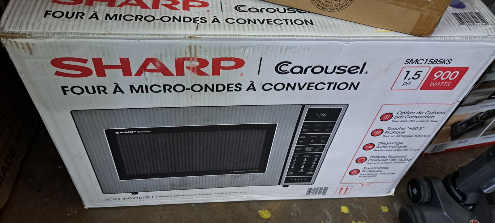 Sharp 1.5 Cu. Ft. 900W Convection Microwave Oven, Stainless Steel