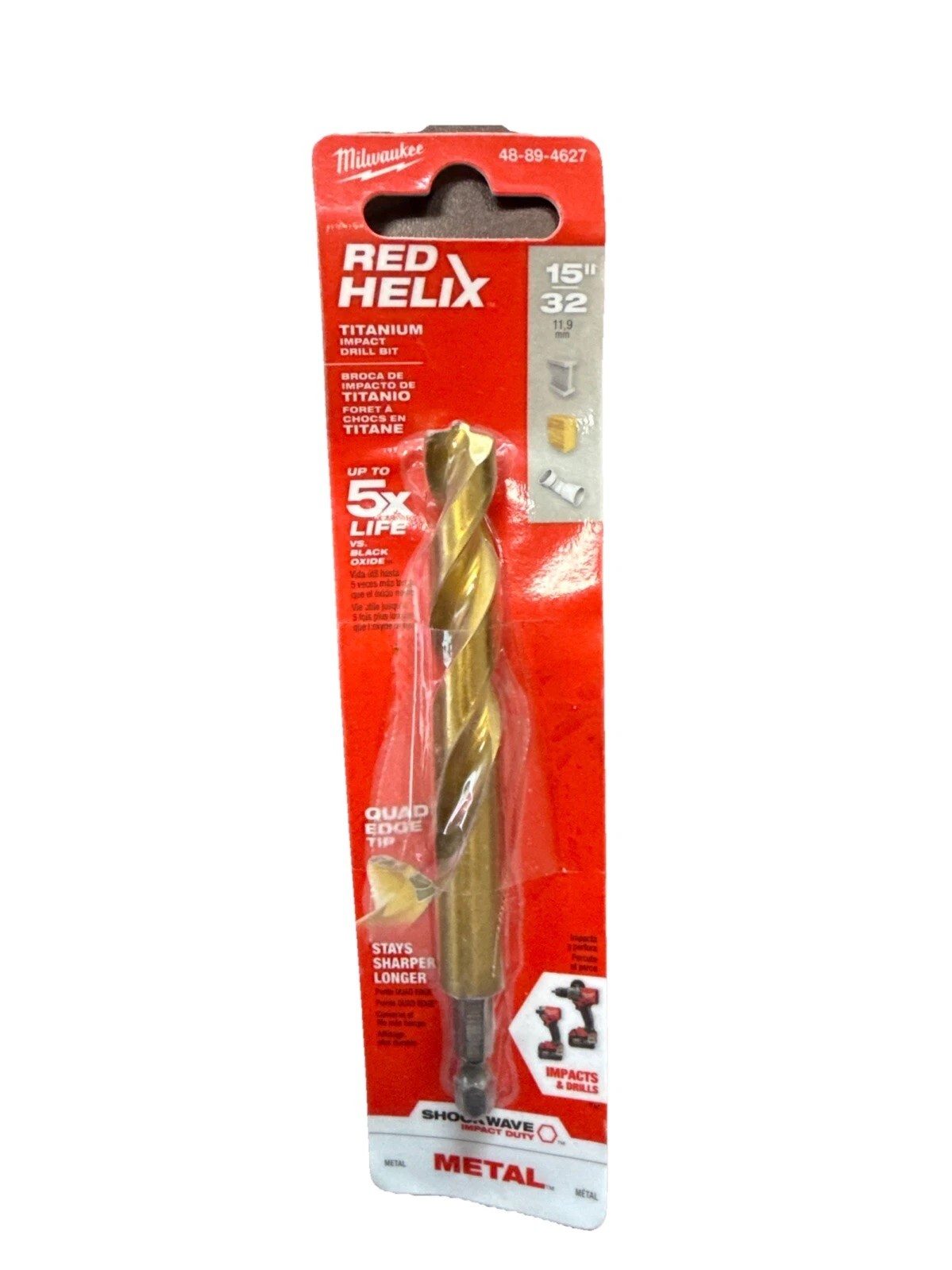 Milwaukee Shockwave 15/32 in. Titanium Drill Bit 48-89-4627 - Image 3