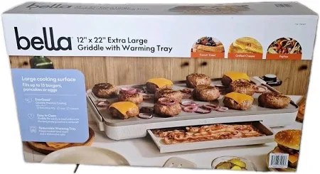 Bella 12 x 22 Extra Large Griddle with Warming tray