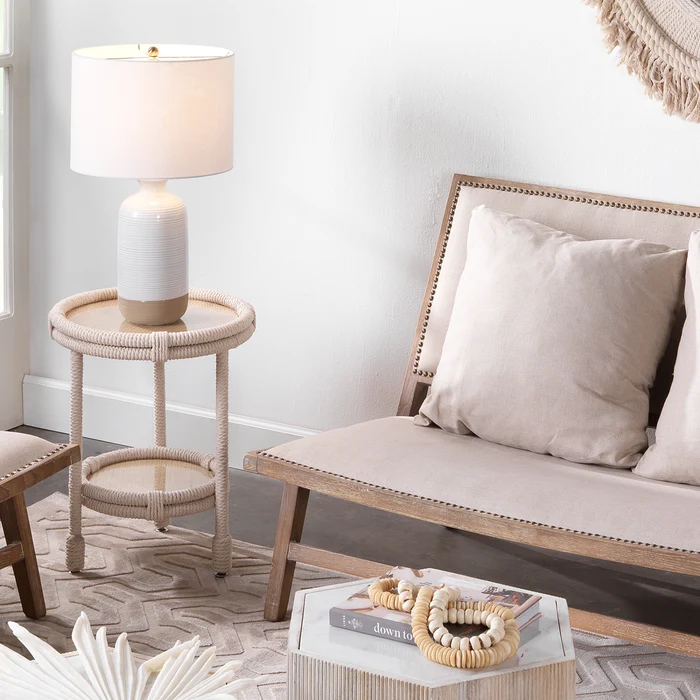 Ashwell Table Lamp - White Natural Jamie Young - Image 2