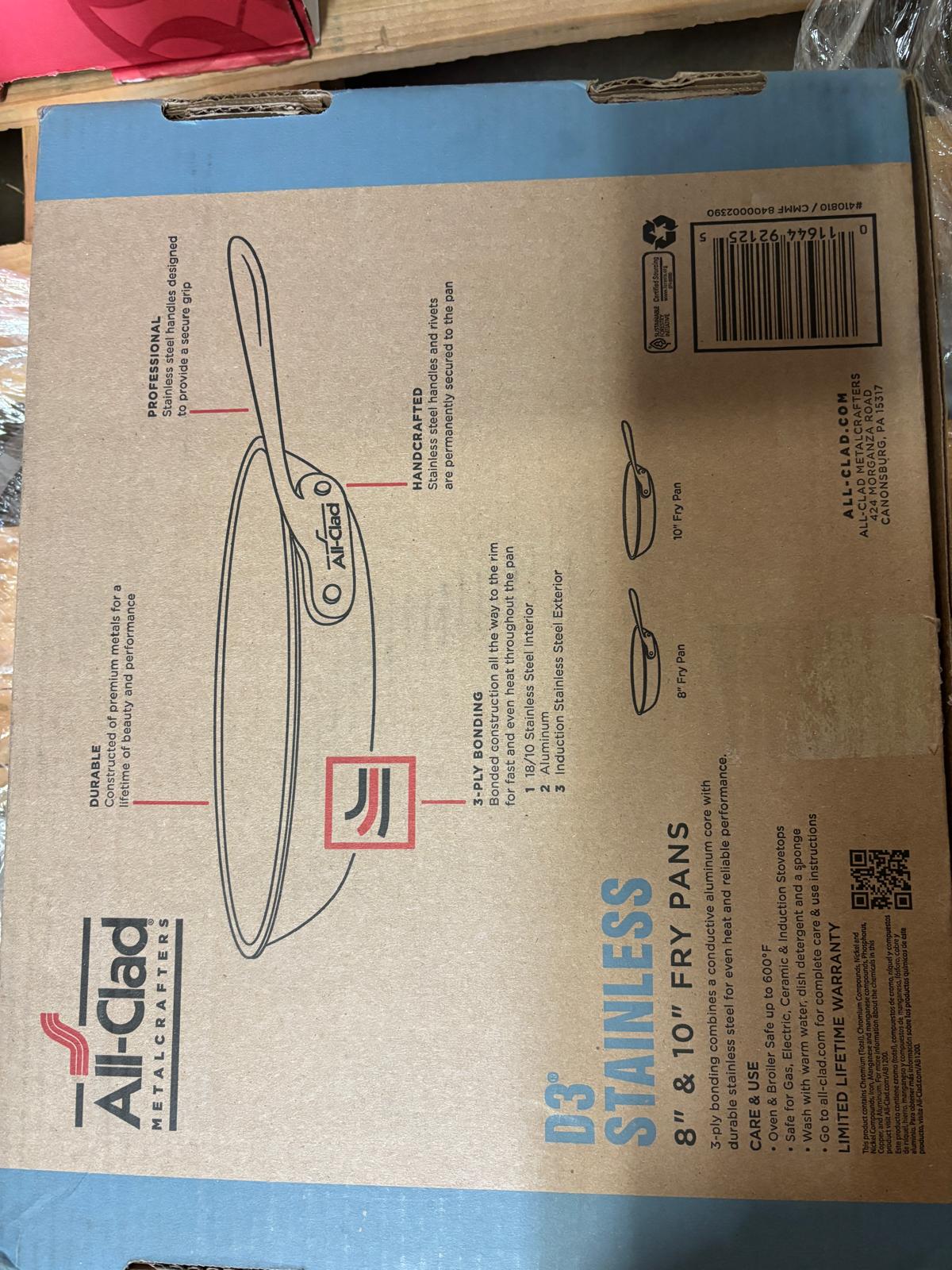 All-Clad D3 Stainless 8" & 10" Fry Pans