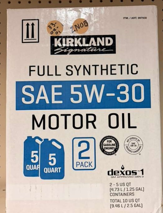 Kirkland Signature 5W30 Full Synthetic Motor Oil, 2-pack