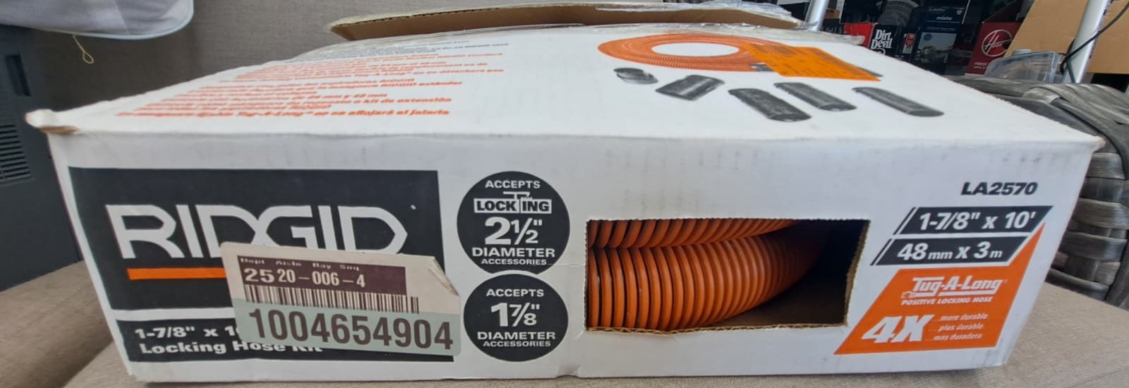 RIDGID 10 ft x 1 7/8" Locking Pro Hose LA2570 (65903)