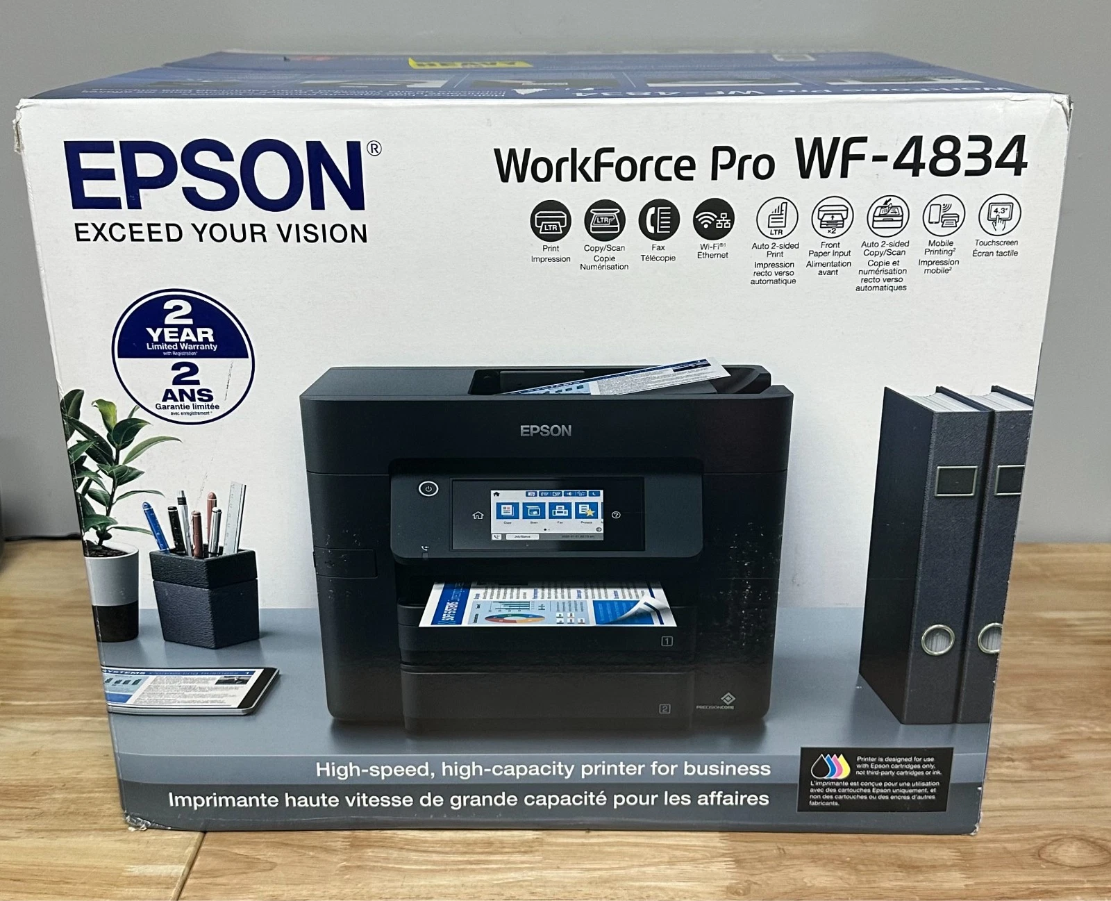 e Epson WorkForce Pro WF-4834 Wireless All-in-One Inkjet Printer