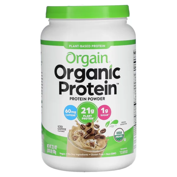 Orgain Organic Vegan 21g Protein Powder, Plant Based, Creamy Chocolate 2.03lb