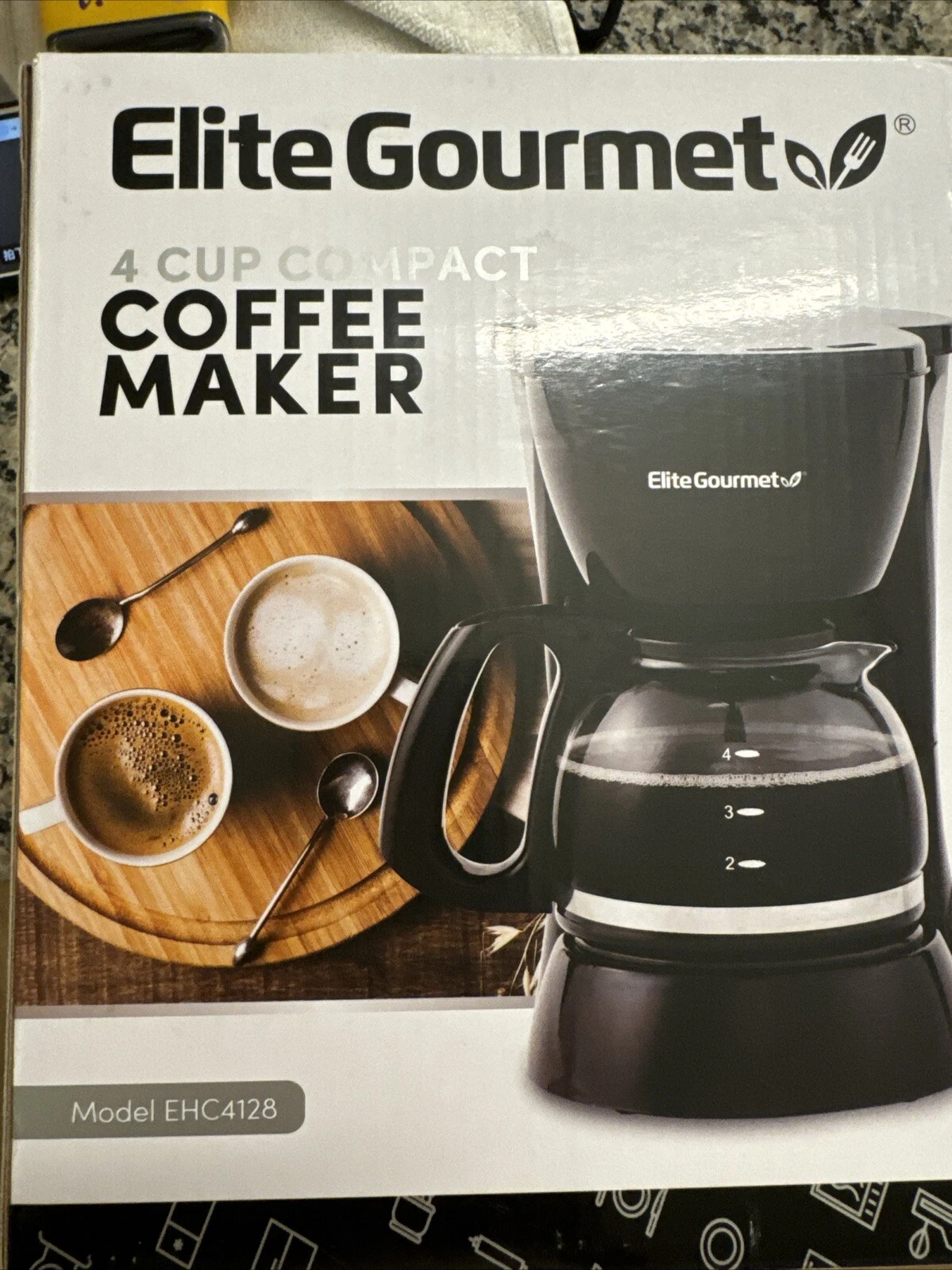 Elite Gourmet 4-Cup Compact Coffee Maker, model EHC4128