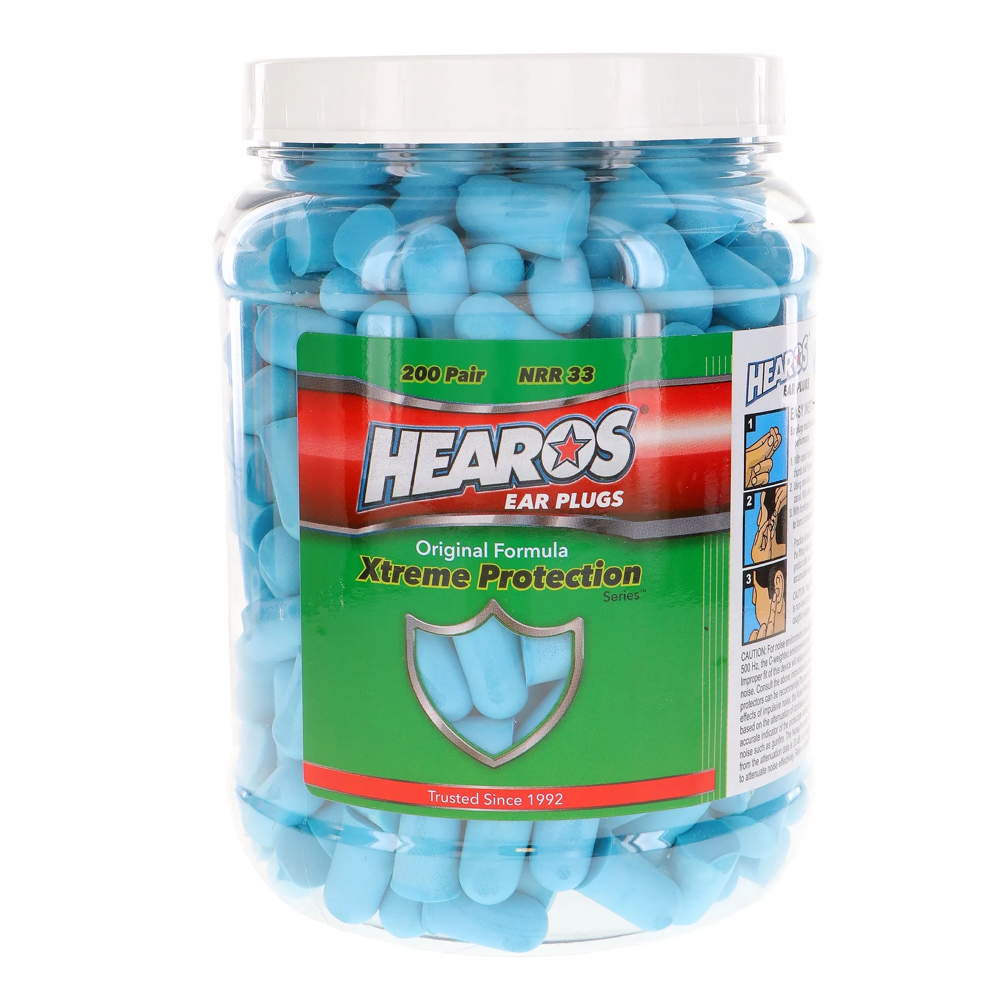 HEAROS Extreme Protection Ear Plugs, NRR 33 Foam Ear Plugs for Noise Reduction, Blue, 200 pair - Image 3