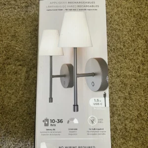 Globe Electric Wireless Rechargeable LED Integrated Wall Sconce.