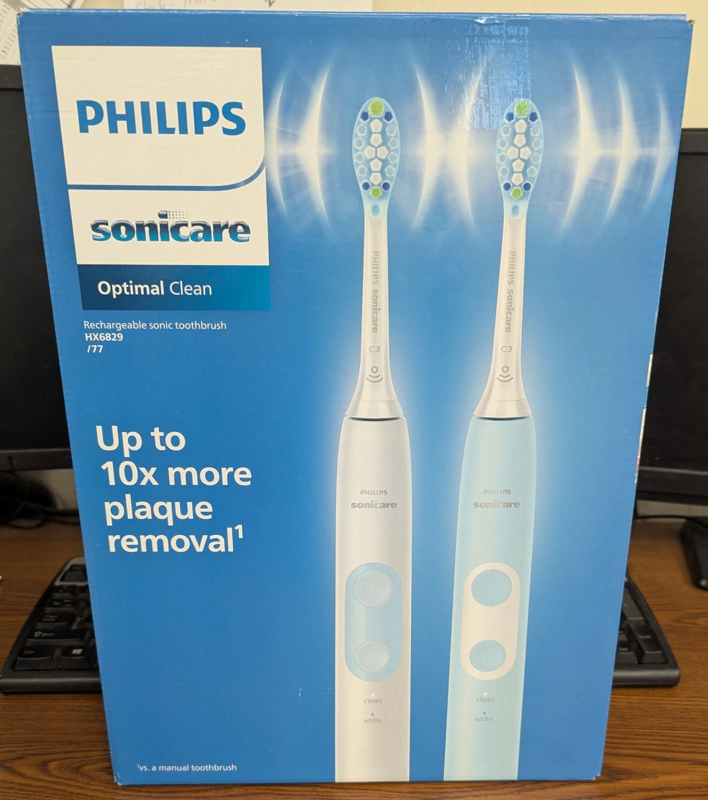 Philips Sonicare Optimal Clean Rechargeable Electric Toothbrush two-pack