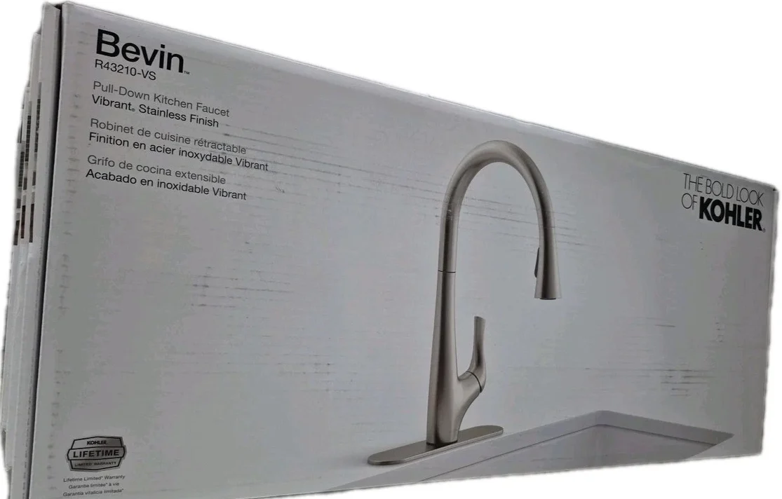 Kohler Bevin Pull-Down Kitchen Faucet with a Vibrant Stainless finish
