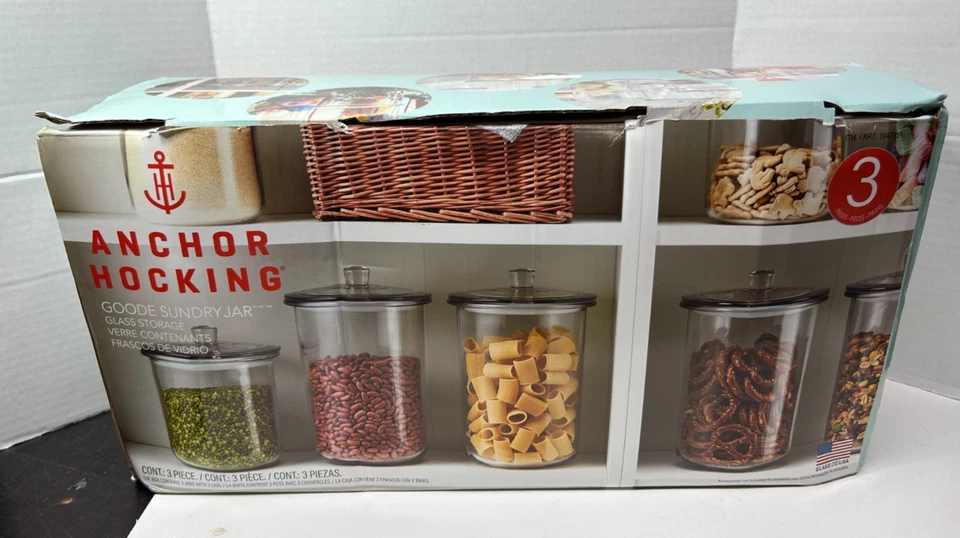 Anchor Hocking Goode Sundry Jar, 3-count