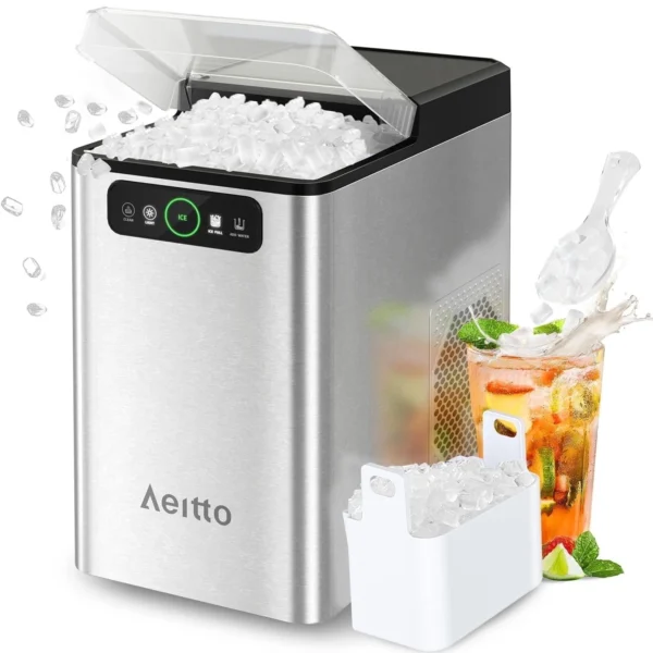 Aeitto CB24MD Nugget Ice Maker Countertop, Pellet Ice Maker Machine Soft